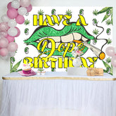 Aperturee - Green Cannabis Lip Have A Dope Birthday Backdrop